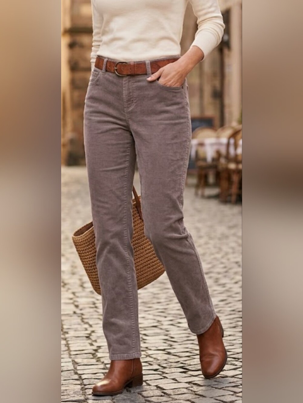 Talbots Heritage Woman's  Gray Corduroy  Pants Size 14P